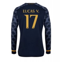Camiseta Real Madrid Lucas Vazquez #17 Segunda Equipación Replica 2023-24 mangas largas